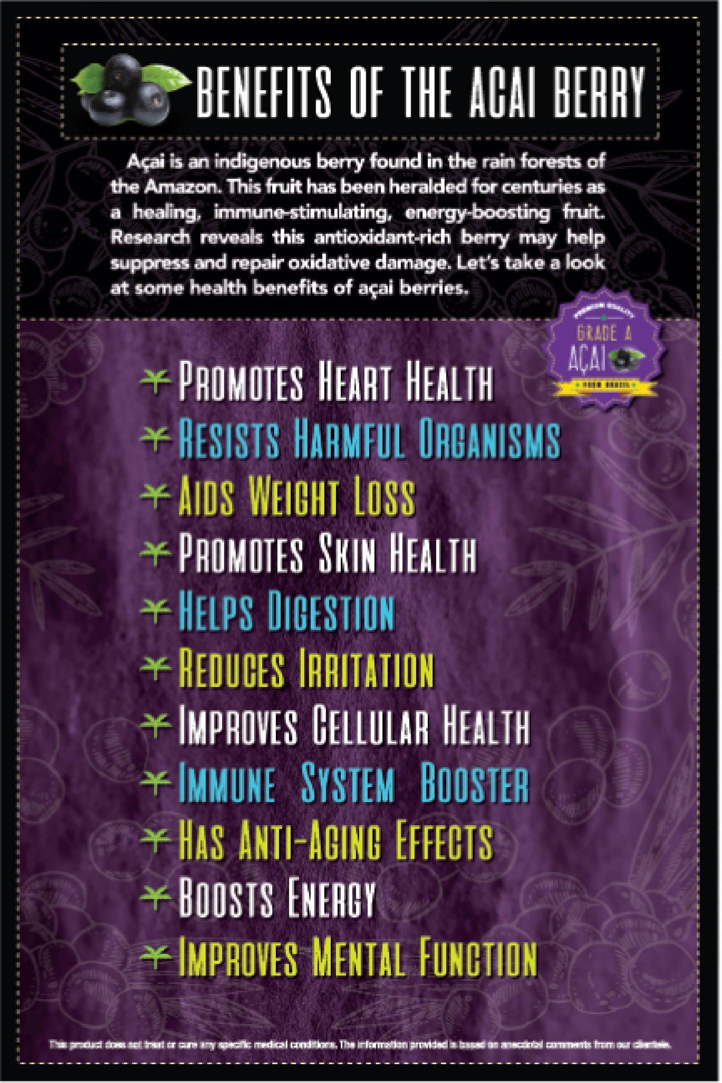 ACAI BENEFITS POP SIGN