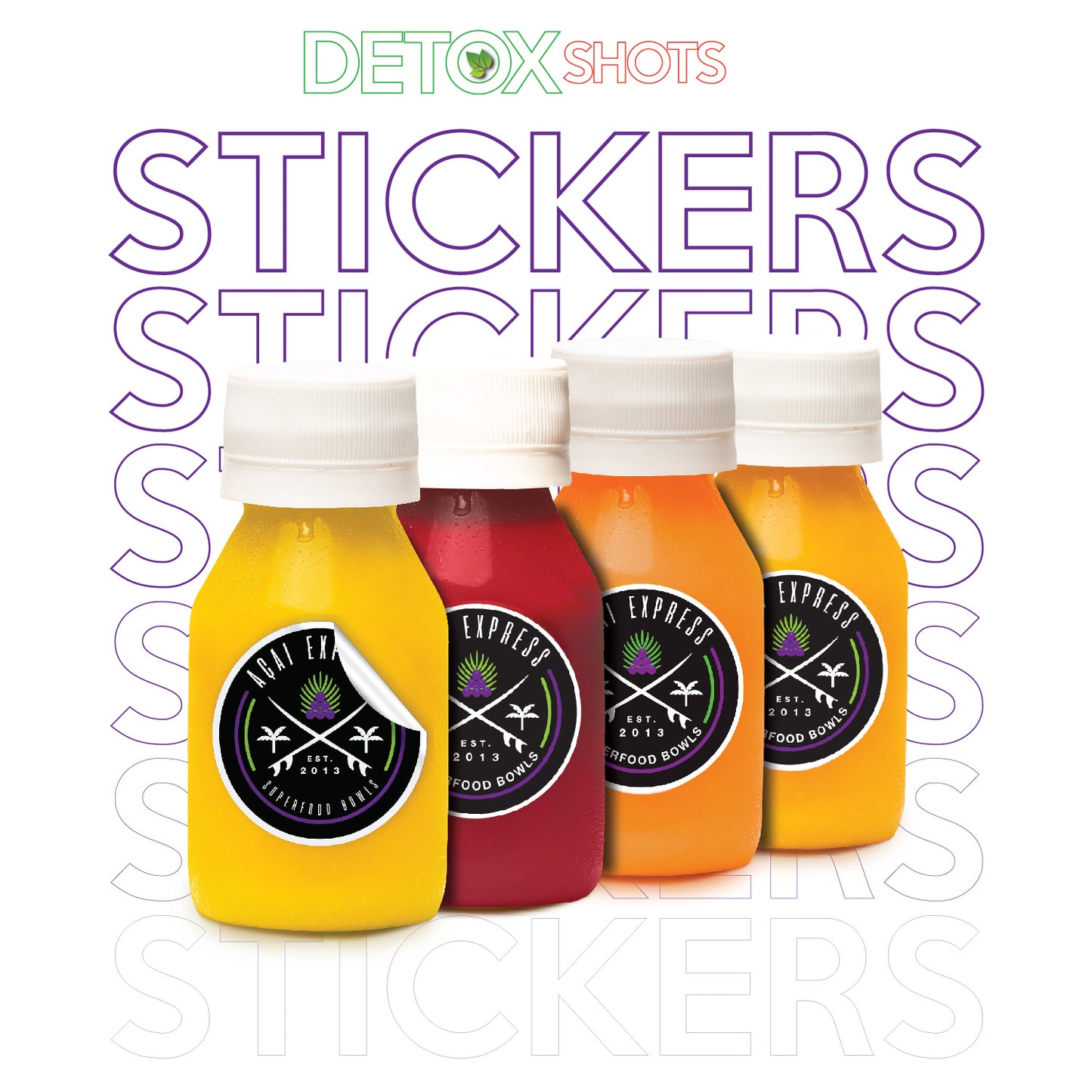 DETOX SHOT STICKERS      (54 ct)